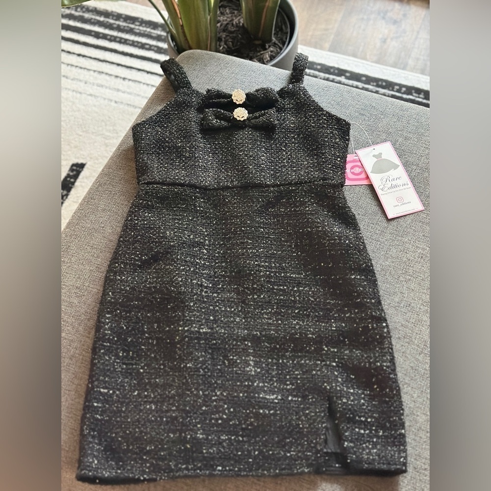 NEW Rare Editions Big Girls Lurex Boucle Bow Jumper